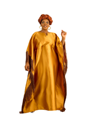 Adaora Silk Kaftan Bubu Fringe Dress