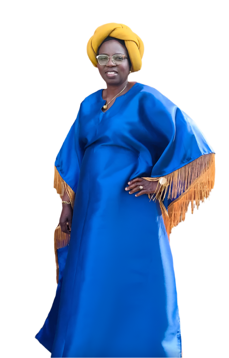 Adaora Silk Kaftan Bubu Fringe Dress
